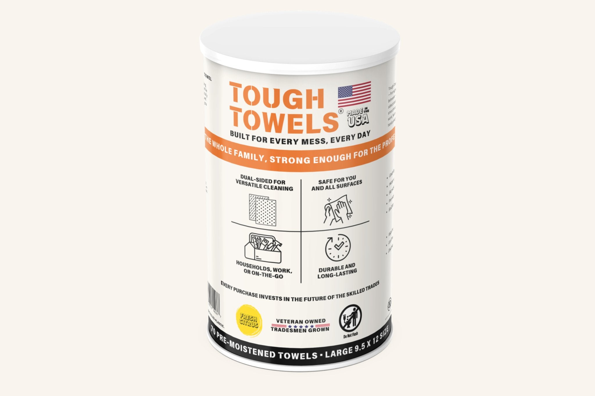 Tough Towels – Dual - Sided Cleaning Towels for Dirt, Grease, Oil, and Spills, Safe for Hands & Surfaces, Built for On and Off the Field - Labor Labs